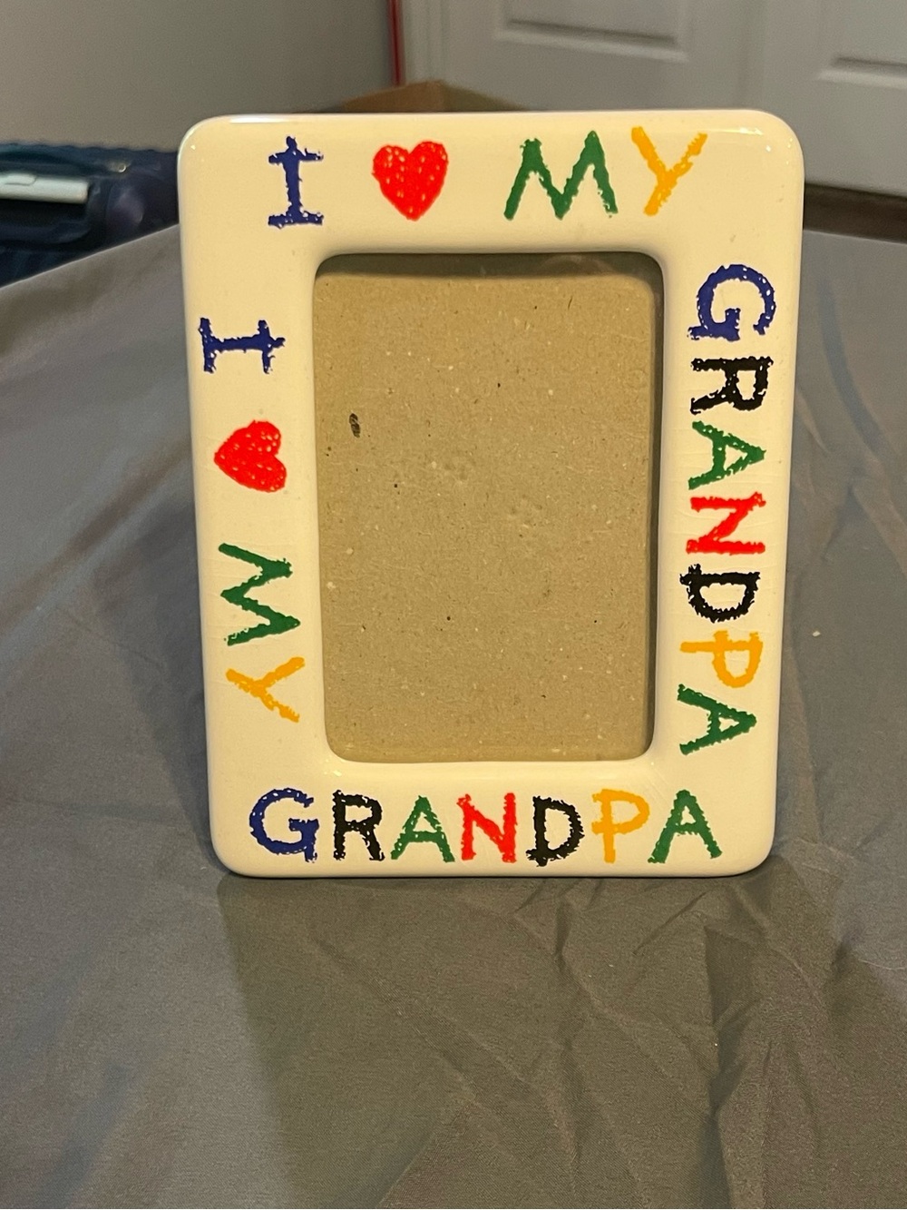Ceramic 'I ♥ My Grandpa' Multicolor Picture Frame